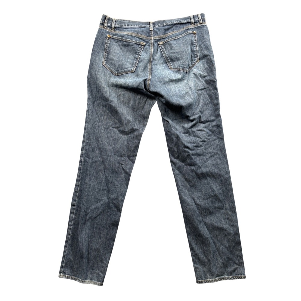 Eddie Bauer Boyfriend Jeans Womens T12 Blue Relaxed Leg Button Fly Denim - Picture 2 of 11